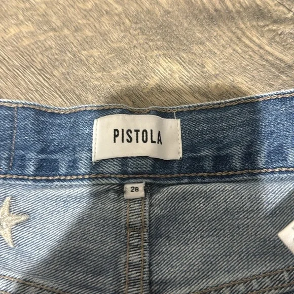 • Pistola • Women’s Charlie Embroidered Star Jeans 
Supernova Wash / Blue 26 - Picture 4 of 6